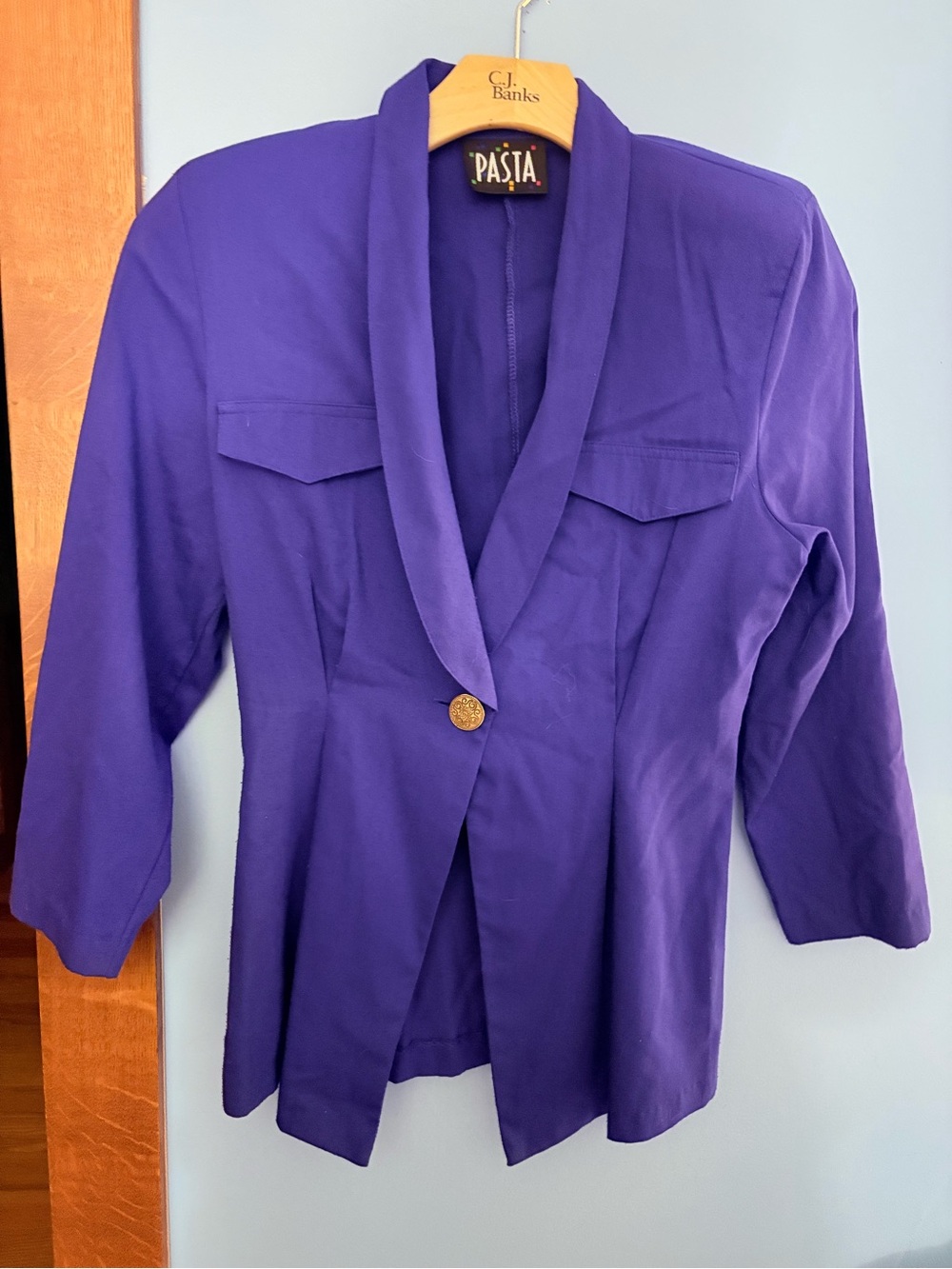 Vintage Pasta Purple Blazer Single-Button Jacket Medium Tailored